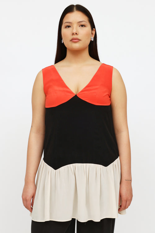 Miu Miu Red Black 
Cream Top