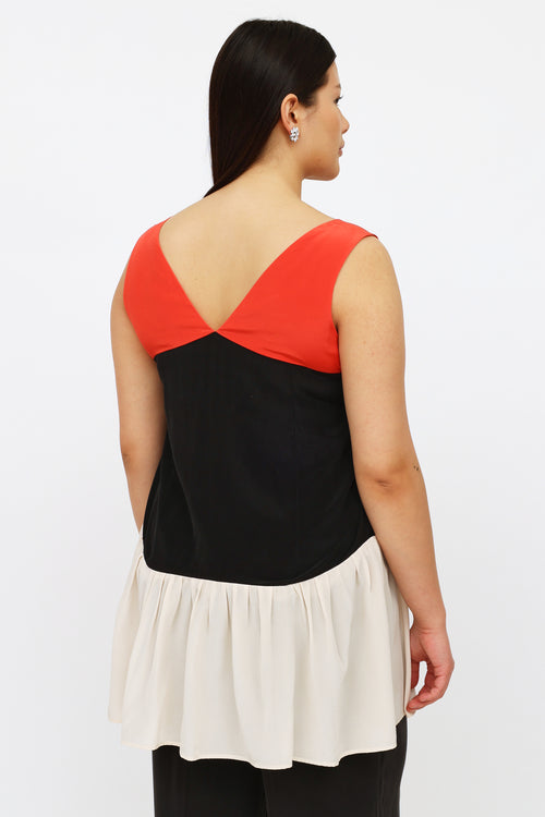 Miu Miu Red Black 
Cream Top