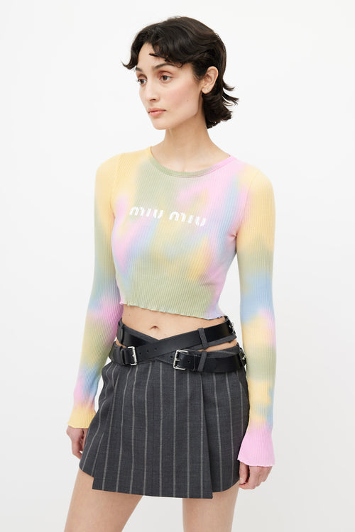 Miu Miu Multicolour Tie Dye Long Sleeve T-Shirt