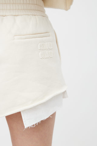 Miu Miu Spring 2022 Cream Cut Out Short