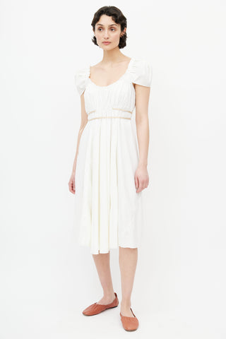 Miu Miu Beige Ruffle Empire Dress