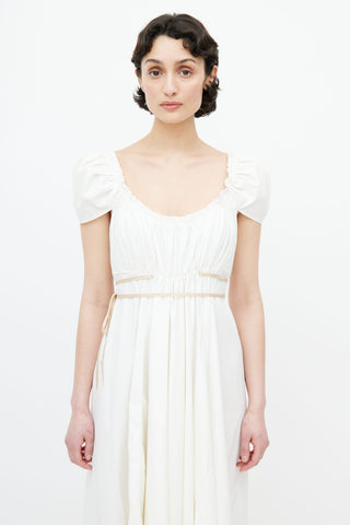 Miu Miu Beige Ruffle Empire Dress