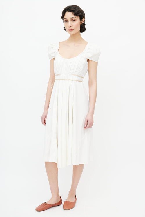 Miu Miu Beige Ruffle Empire Dress