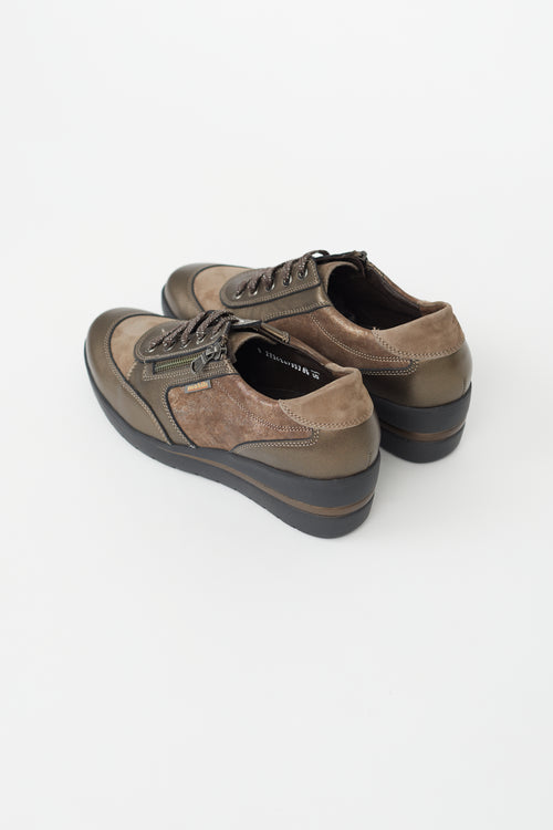 Mobils Bronze Leather Patrizia Wedge Sneaker