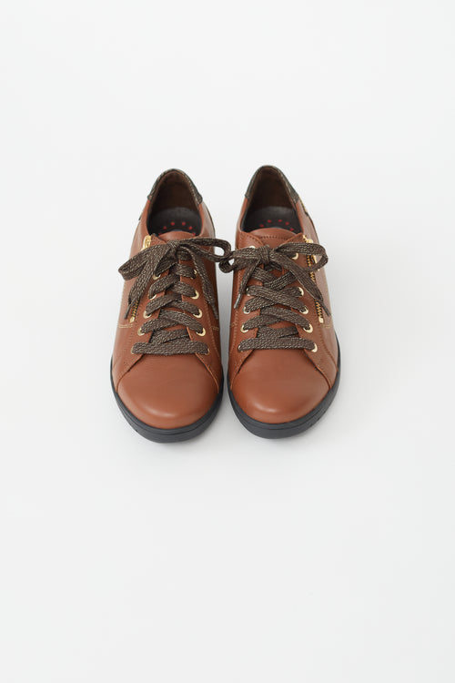 Mobils Brown Leather Patrizia Wedge Sneaker