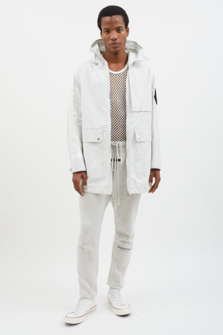 Moncler White Jereme Giubbotto Long Parka