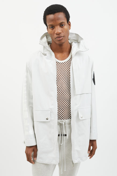 Moncler White Jereme Giubbotto Long Parka