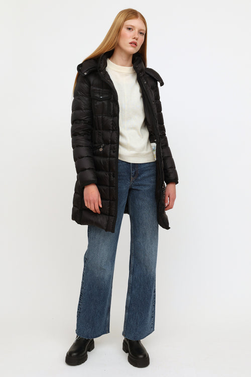 Black Hermine Down Coat