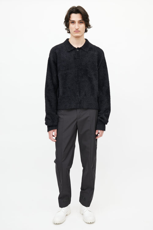 Mr. Saturday Black Mohair Polo Sweater