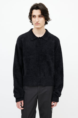 Mr. Saturday Black Mohair Polo Sweater