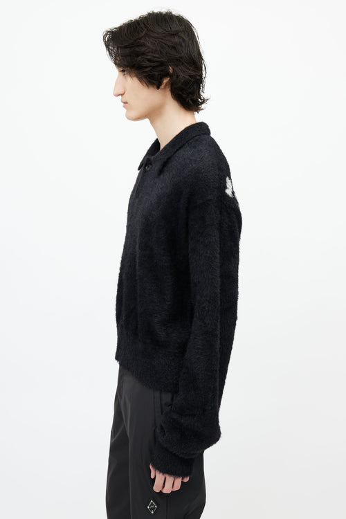 Mr. Saturday Black Mohair Polo Sweater