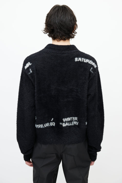 Mr. Saturday Black Mohair Polo Sweater