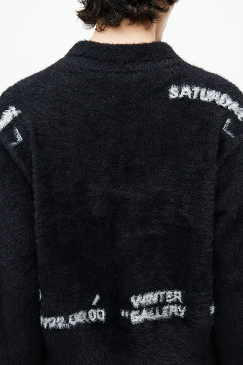 Mr. Saturday Black Mohair Polo Sweater