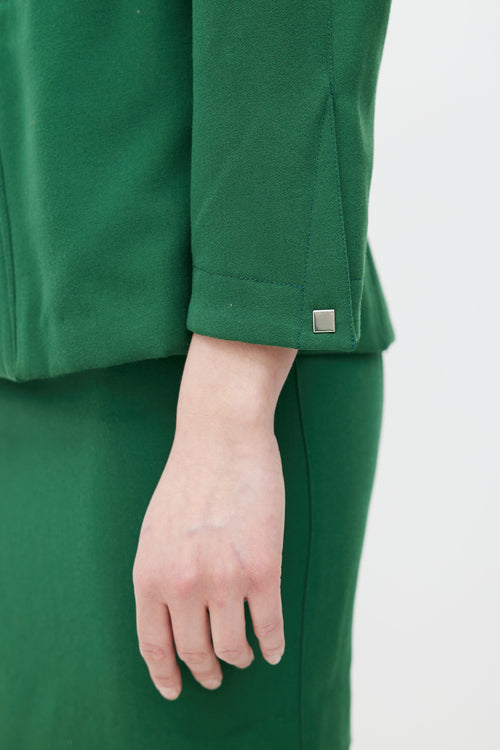 Mugler 1980s Green Blazer 
Skirt Suit