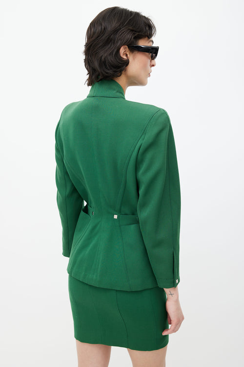 Mugler 1980s Green Blazer 
Skirt Suit