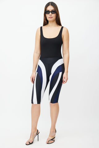 Mugler Black Multi Spiral Bike Short