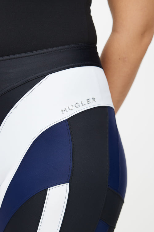 Mugler Black Multi Spiral Bike Short