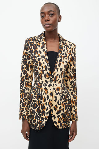 Mugler Brown 
Yellow Print Blazer