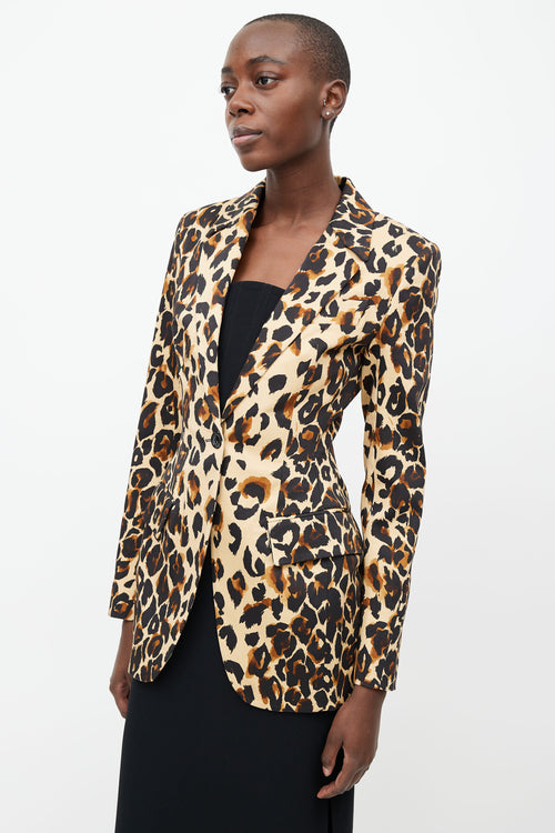 Mugler Brown 
Yellow Print Blazer