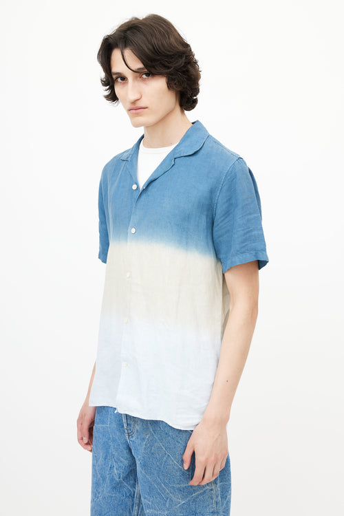 NNO7 Blue Linen Ombré Shirt