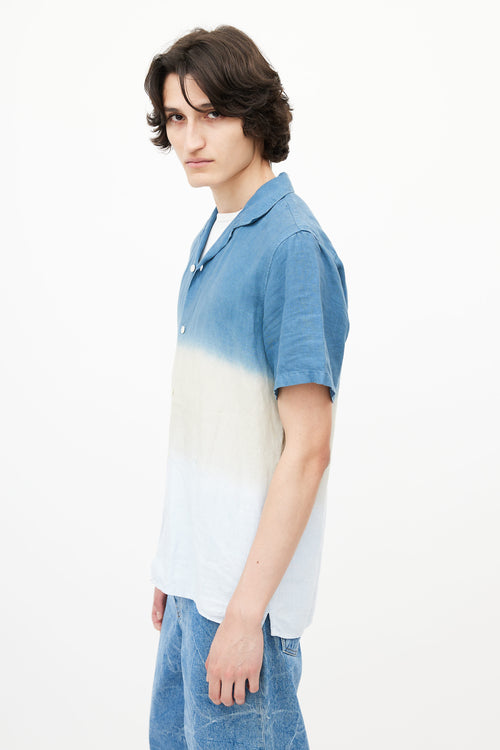 NNO7 Blue Linen Ombré Shirt