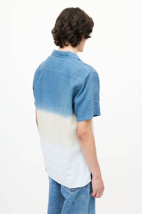 NNO7 Blue Linen Ombré Shirt