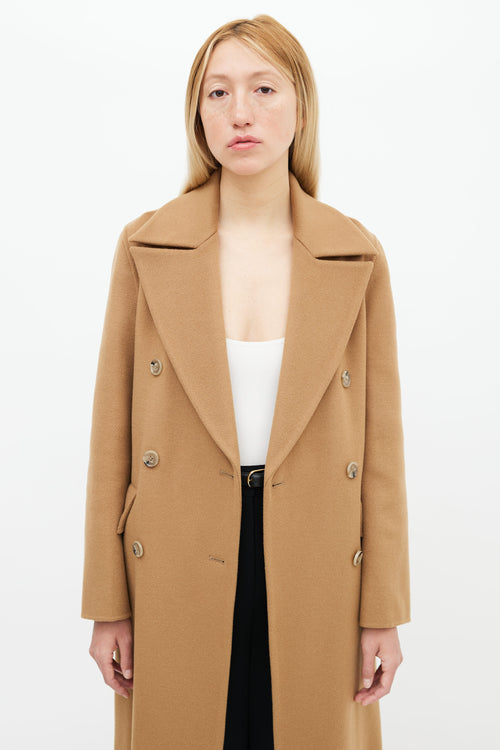 Nanushka Brown Wool Double Breasted Coat