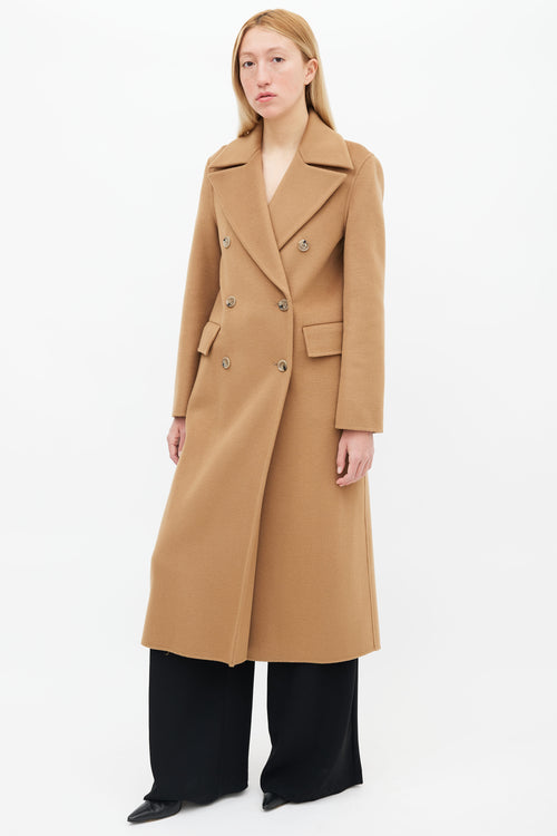 Nanushka Brown Wool Double Breasted Coat