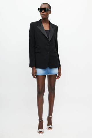 Neil Barrett Black Satin Blazer