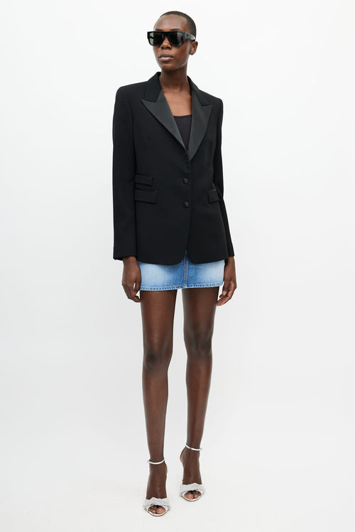 Neil Barrett Black Satin Blazer