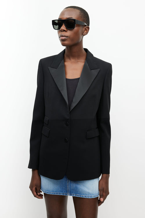 Neil Barrett Black Satin Blazer