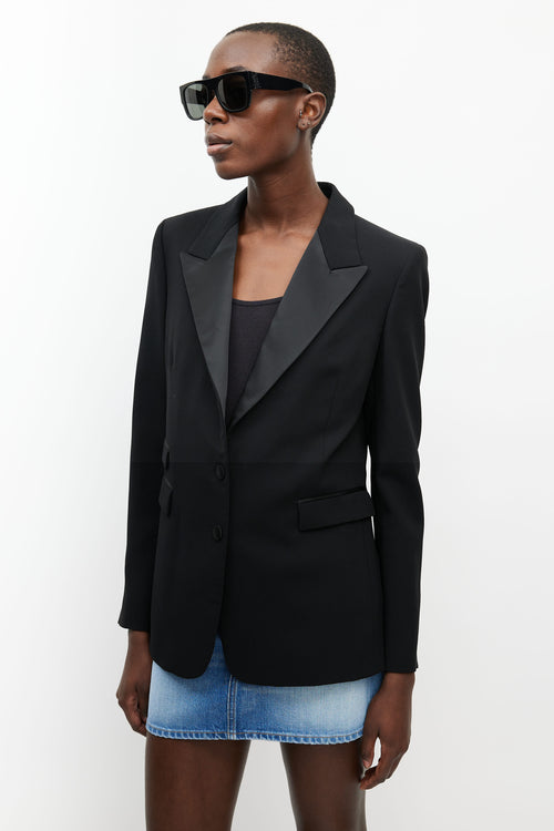 Neil Barrett Black Satin Blazer