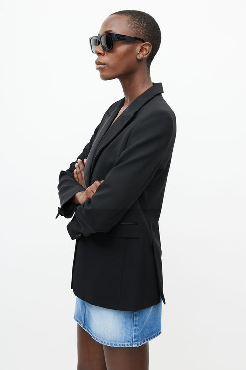 Neil Barrett Black Satin Blazer