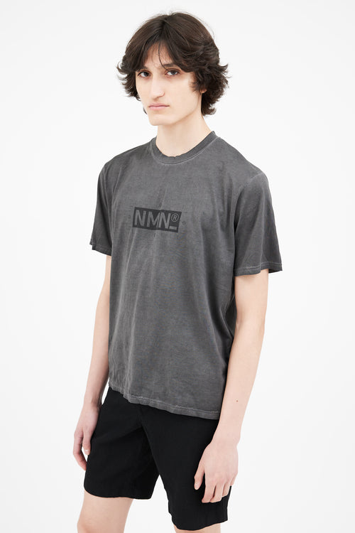 NemeN Faded Grey Graphic Print T-Shirt