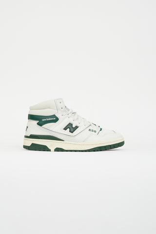 New Balance X Aimé Leon Dore Green 
White Leather 650 Sneaker