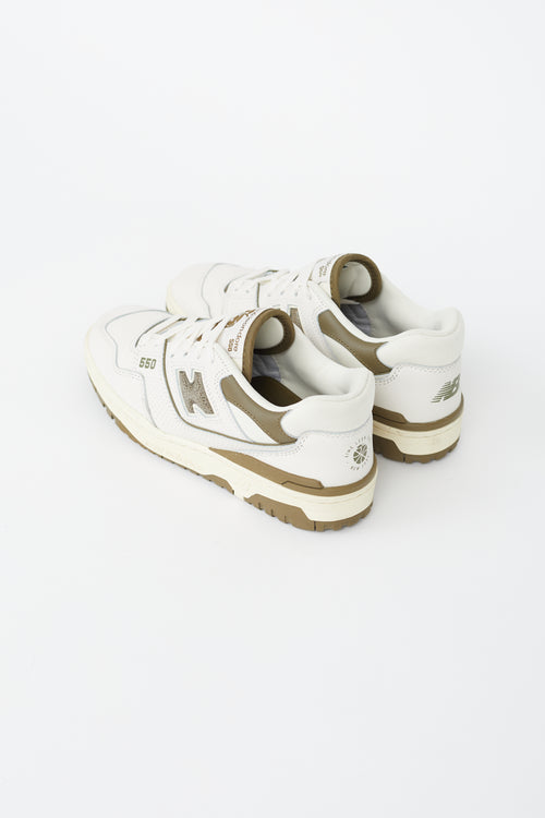 New Balance x Aimé Leon Dore Green 
White Leather 550 Sneaker