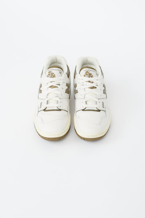 New Balance x Aimé Leon Dore Green 
White Leather 550 Sneaker