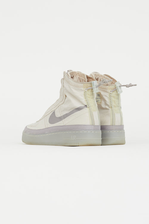 Nike White AF1 Shell High Top Sneaker