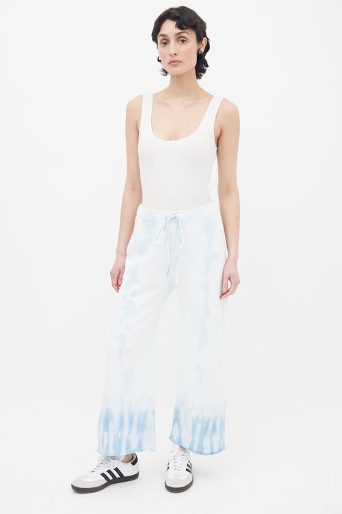 Nili Lotan Blue Tie-Dye Wide Leg Lounge Pant