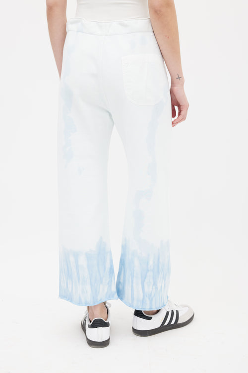 Nili Lotan Blue Tie-Dye Wide Leg Lounge Pant