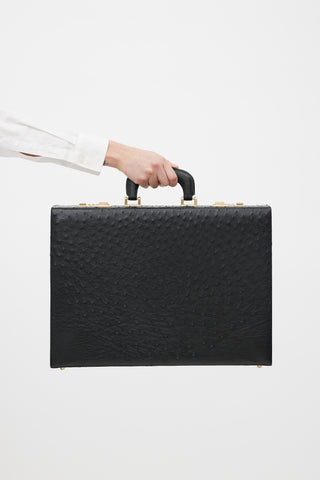 VSP Archive Black Textured Leather Briefcase