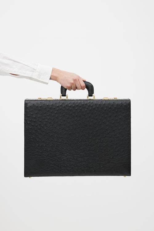 VSP Archive Black Textured Leather Briefcase