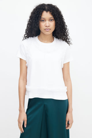 Noir Kei Ninomiya FW 2020 White Tulle Layer T-Shirt