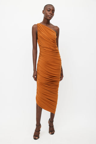 Norma Kamali Orange Diana Ruched Dress