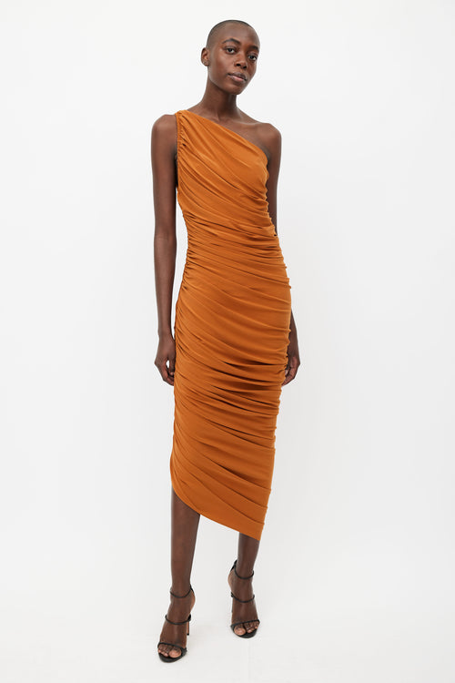 Norma Kamali Orange Diana Ruched Dress