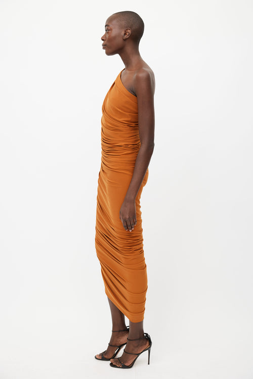 Norma Kamali Orange Diana Ruched Dress