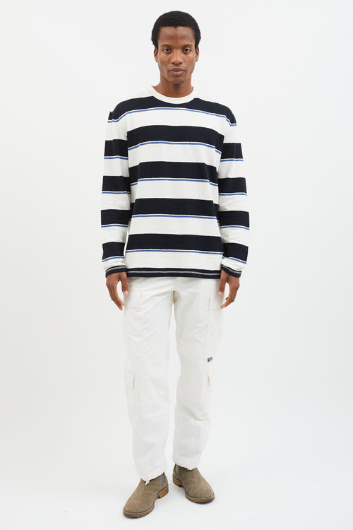 Norse Projects Navy 
White Stripe Long Sleeve T-Shirt