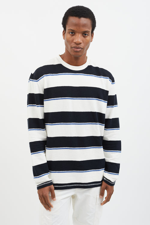 Norse Projects Navy 
White Stripe Long Sleeve T-Shirt