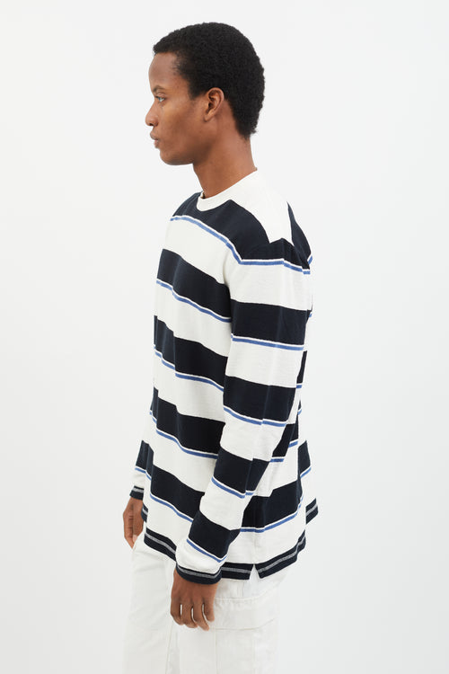 Norse Projects Navy 
White Stripe Long Sleeve T-Shirt