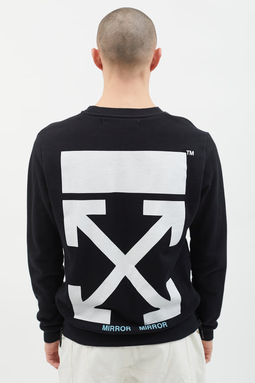 Off-White 2017 Black Mirror Mirror Patch Crew Sweatshirt